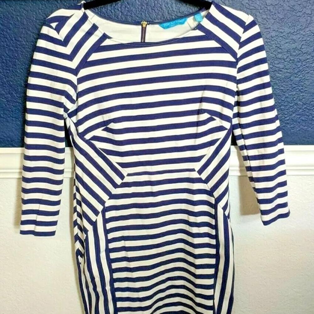 Tori Richard Honolulu Blue & White Striped Dress Size 10